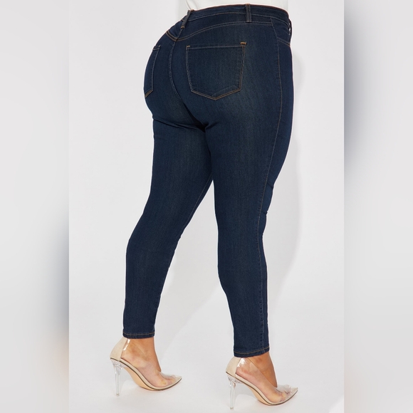 Dark Wash high waisted 5 pocket Skinny Jeans 1x - Picture 3 of 5